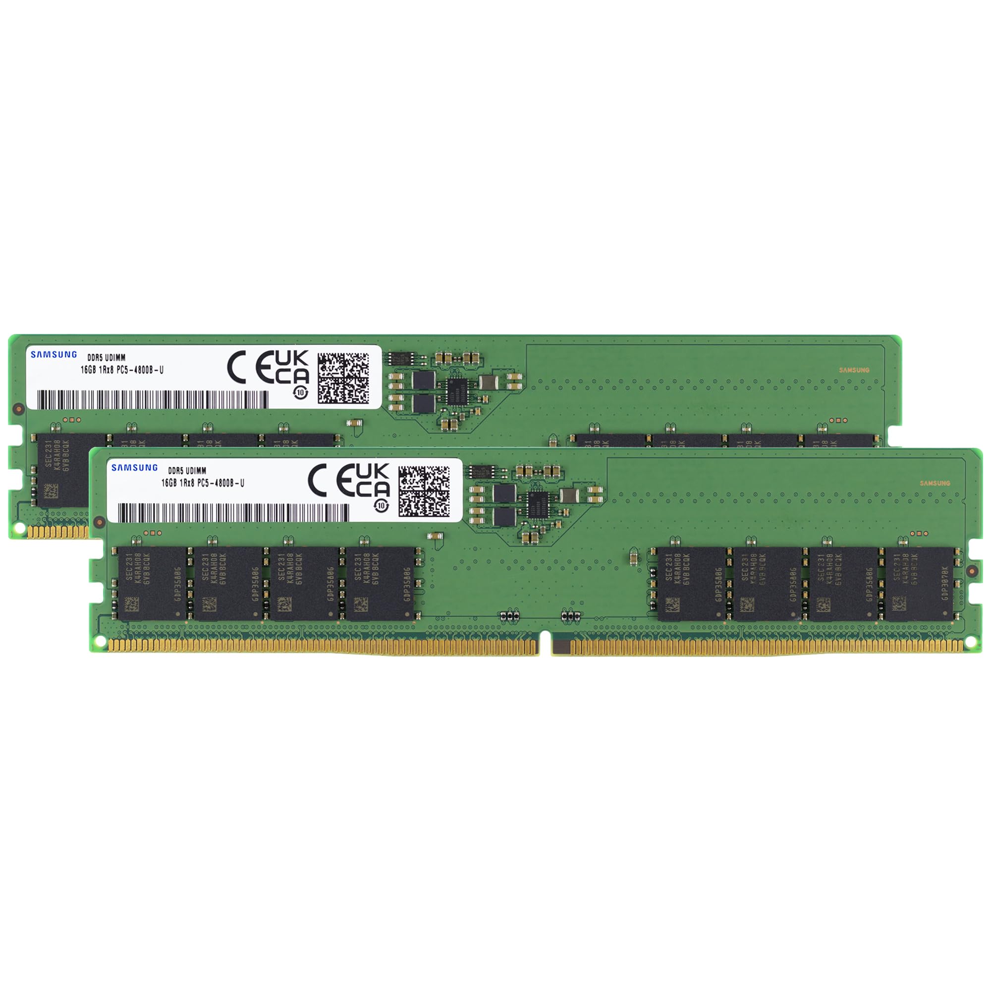 SAMSUNG DDR5-4800 32GB 16GB×2 Samsung 32GB (2x16GB) DDR5 4800MHz PC5-38400 CL40 UDIMM 1Rx8
